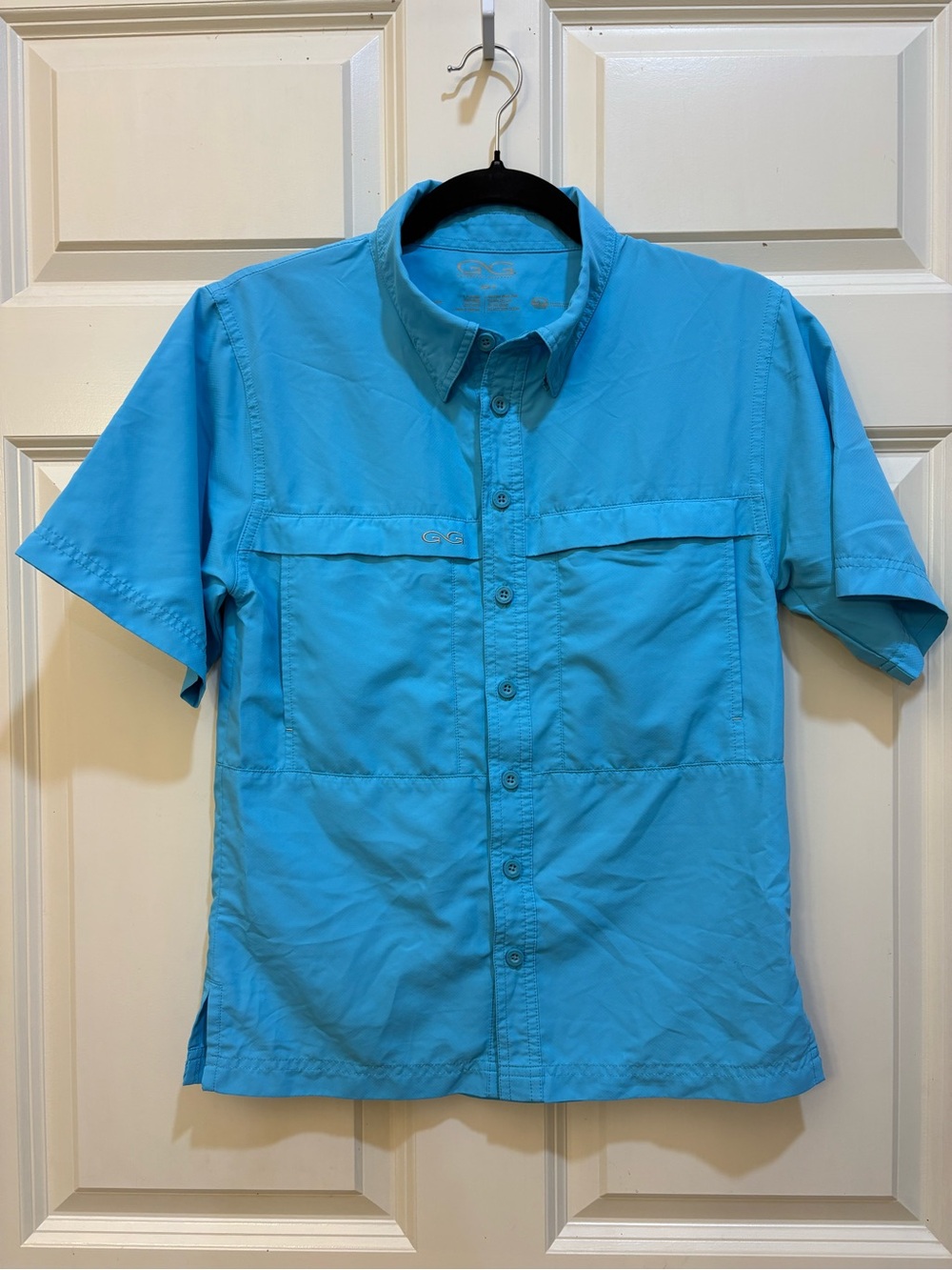 GameGuard Boys Short-Sleeve Button-Up Performance Shirt - Sky Blue